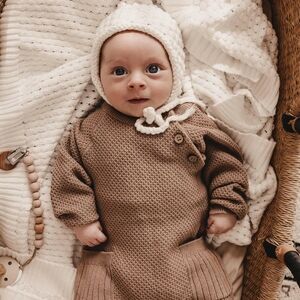 Luna + Luca Rib Pocket Jumpsuit - Acorn 6-12m